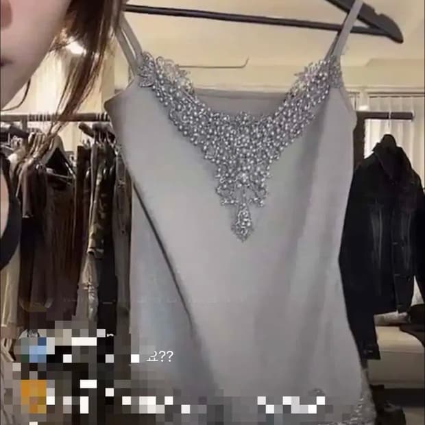 비즈 장식 슬리브리스 나시 민소매 빈티지 갸루 모리걸 페어리 데스라이즈