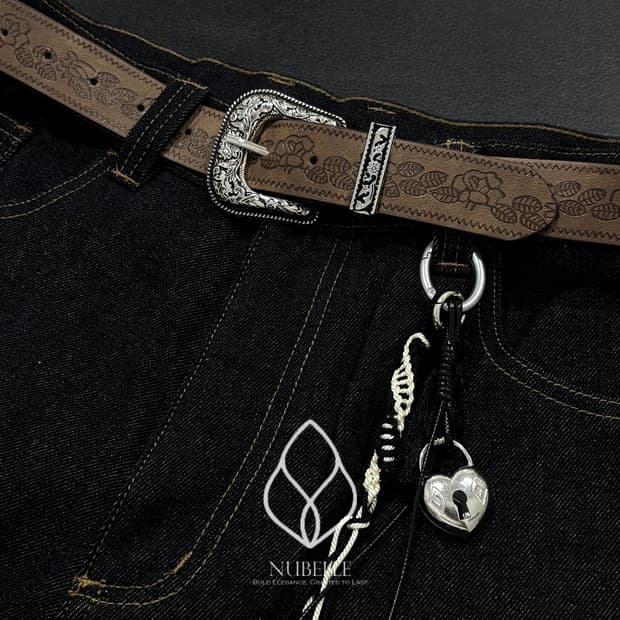 🌗 Ethnic western belt / 에스닉 음각 웨스턴 벨트