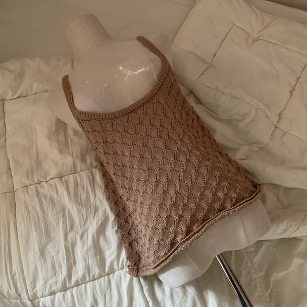 빈티지 나시 뜨개 나시 일본빈티지 모리 나시 히피그런지 사와코 하구미