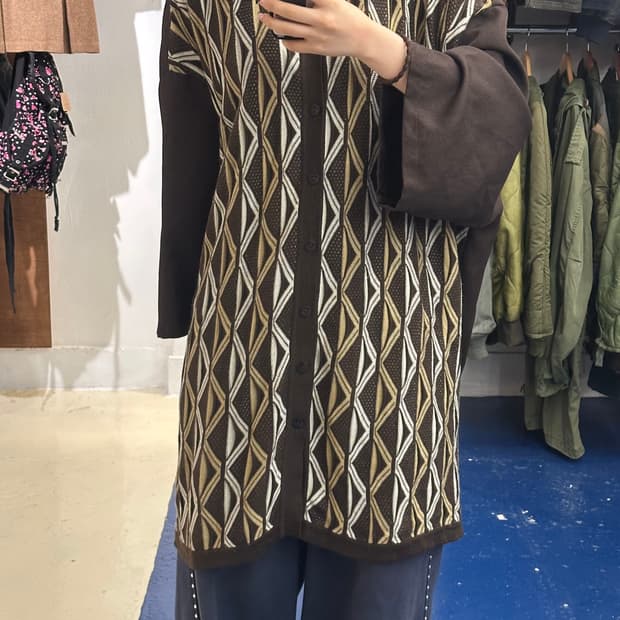 IRVIN JPN 오버사이즈 하프 카라 가디건