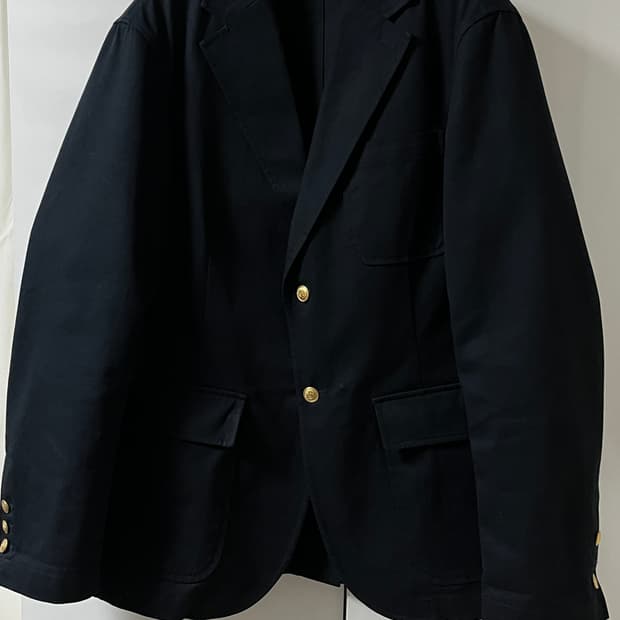 부기홀리데이 금장 코튼 블레이저 자켓 네이비