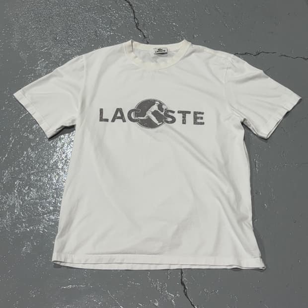 라코스테(Lacoste) 빈티지 화이트 반팔 티셔츠