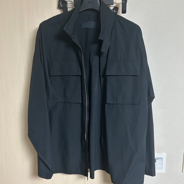 준지 더블포켓 하이넥 집업 셔츠 블랙 48