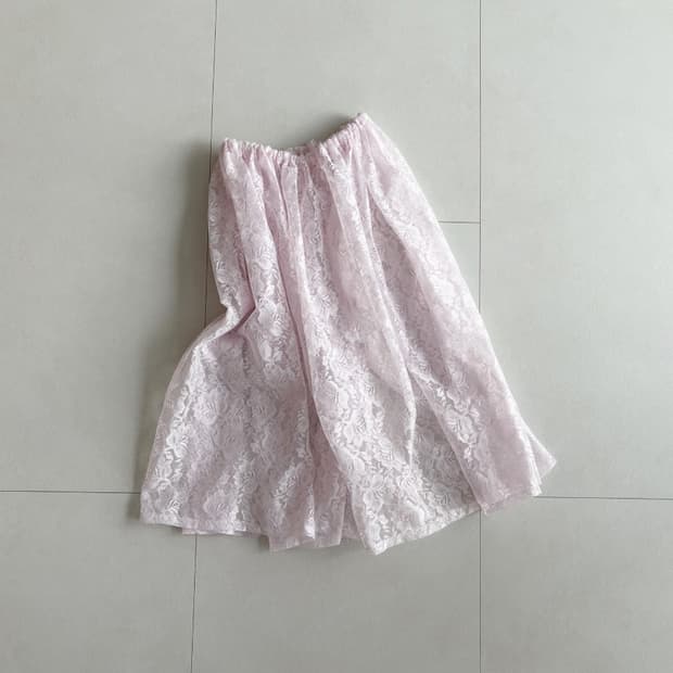 floral lace midi skirt