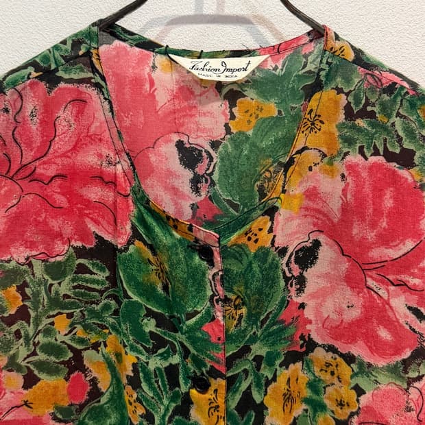 Vintage Floral Rayon Sleeveless Top