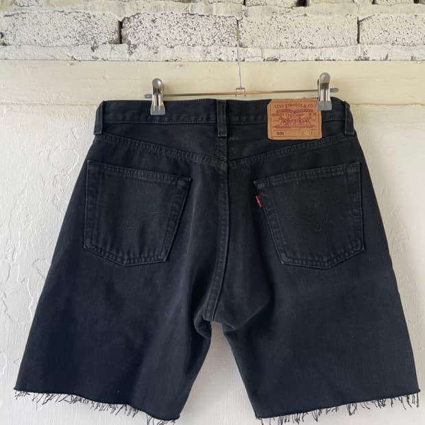 1990's Levi’s 501 Black Denim Shorts