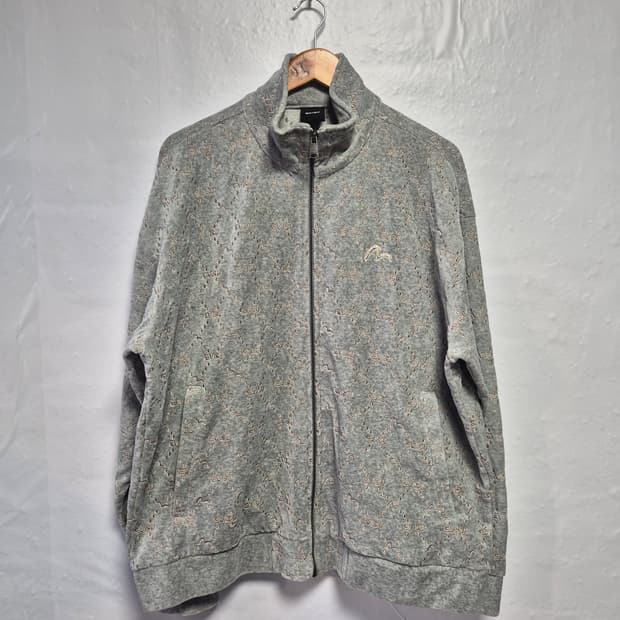 EVISU 에비수 올오버 패턴 후리스 집업 105 XL사이즈(상태A급)