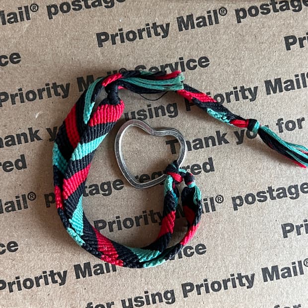 90s vtg Heart Bracelet Keyring