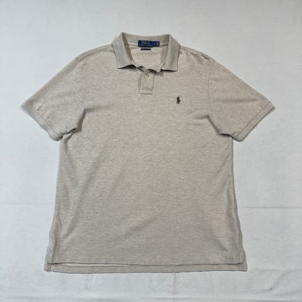 L) 폴로 랄프로렌 클래식 오트밀 베이지 반팔 카라티 PK
