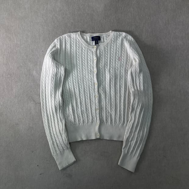 W 95 폴로랄프로렌 스몰포니 꽈배기 가디건 