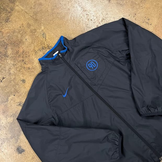 [정품/M] 나이키 블랙 윈드러너 바람막이 블루 로고 b14