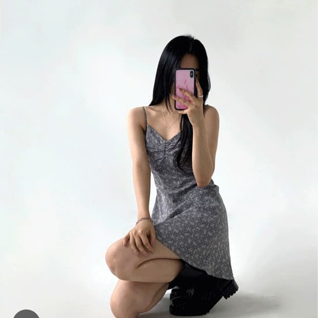 루루서울 🦋빈티지 로즈 원피스 M