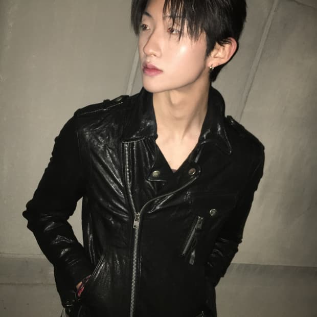 Black leather jacket