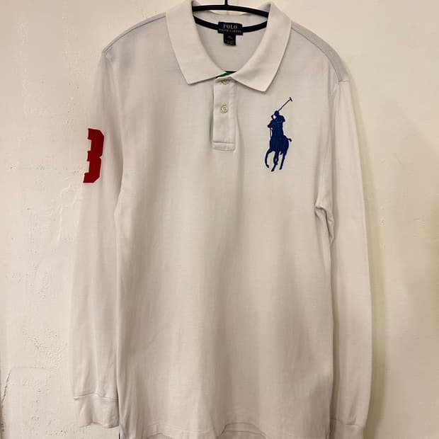 폴로 랄프로렌 화이트 빅포니 카라티 (XL)