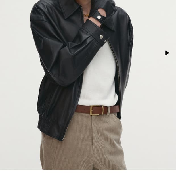 토니웩 25ss 램스킨 오버사이즈 레더 가죽 블루종 자켓 XL