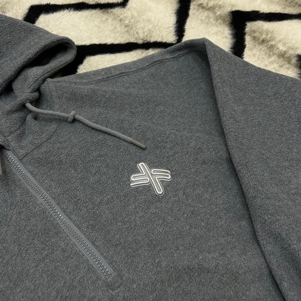 [Free]젝시믹스 오버핏 플리스 반집업 후드/그레이