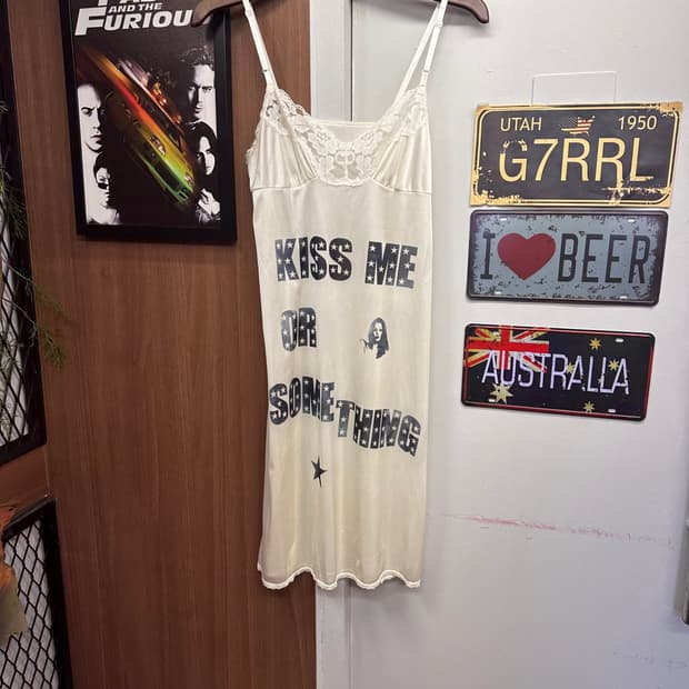 Ivory Shimmer Reprint Slip Dress