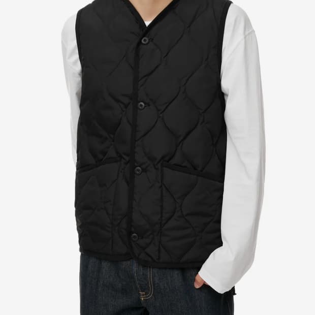 타이온 밀리터리 버튼 v넥 다운베스트