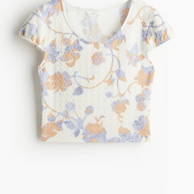 H&M 텍스처저지탑 white,s(새상품)