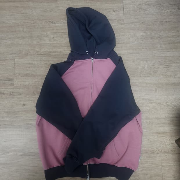 팀 코믹스 핑크 그레이 후드집업