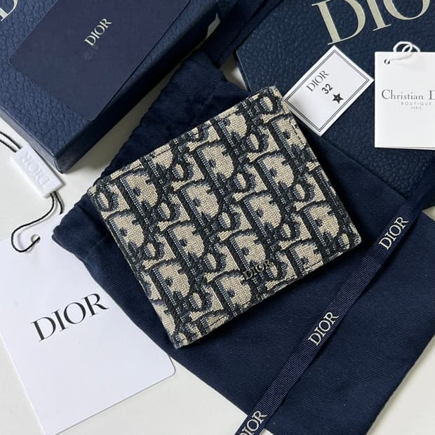 [정품] 디올 오블리크 반지갑 베이지