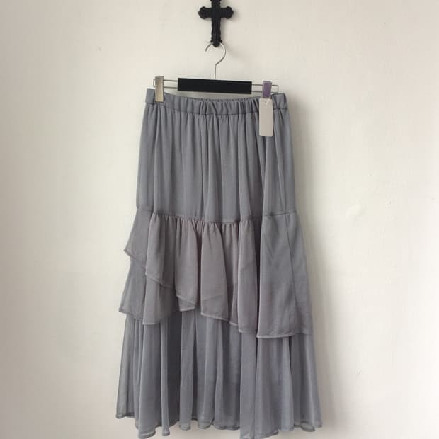 Glitter layer point long skirt