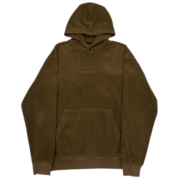 나이키 조던 에센셜 윈터 플리스 후드티 라이트 올리브 다크브라운 L