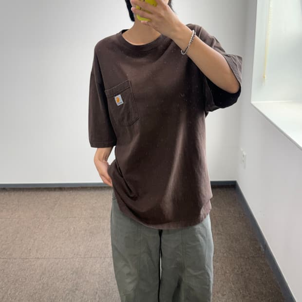 Carhartt 칼하트 원포켓 브라운 반팔 