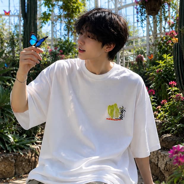 STUSSY 스투시 데저트 블룸 하프 티셔츠