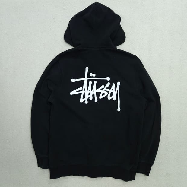 스투시 베이직 후드 집업 S 블랙