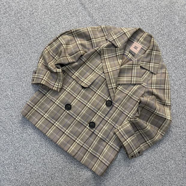 80 쥬시쥬디 여성 체크 더블 자켓 0323J