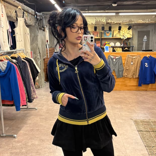 ellesse 벨벳 네이비 후드집업 #csz4224