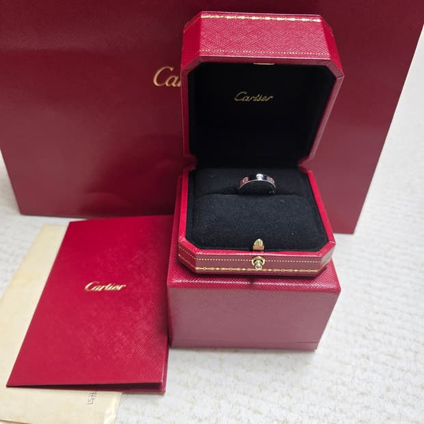까르띠에 러브링 다이아 화이트골드 51호 새상품