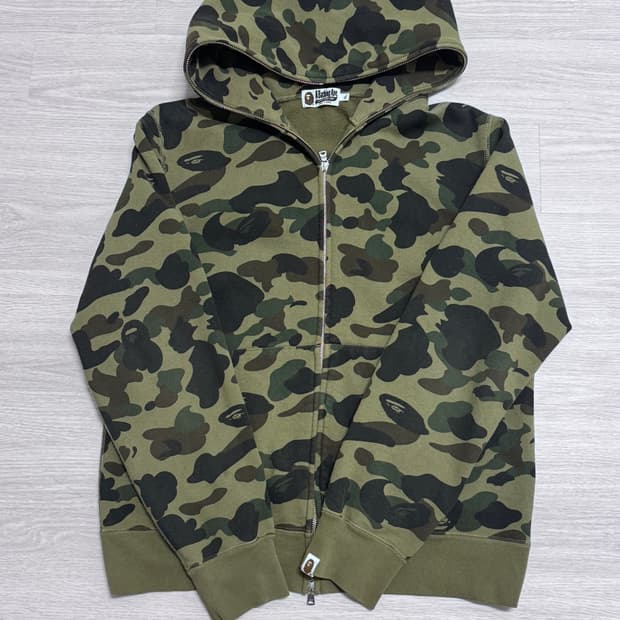 베이프 녹계 후드집업 XL