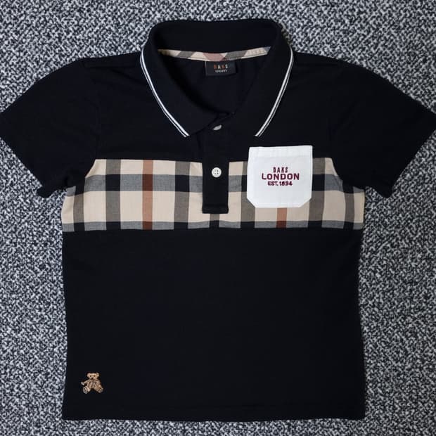 [무료배송][110]닥스 키즈 체크 반팔티 카라티