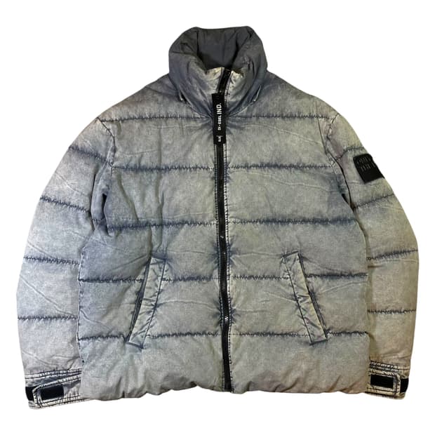 DIESEL 디젤 워시드 데님 덕다운 패딩