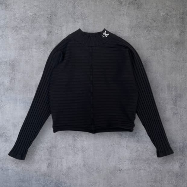 캘빈클라인 진스 블랙 모크넥 크롭 골지 티셔츠 10 (44추천)