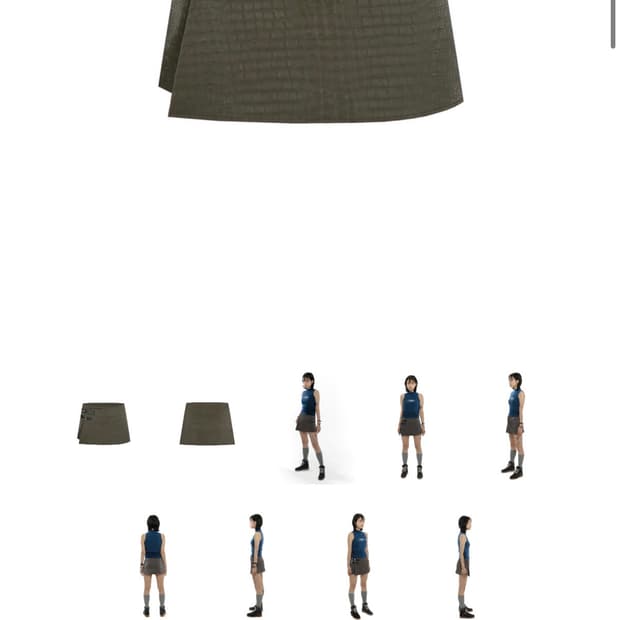 Kashiko Faux Alligator Wrap Skirt GRAY
