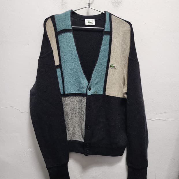 라코스테 wool 몬드리안st 가디건