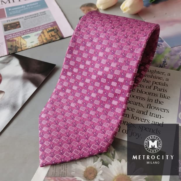 메트로시티 실크 퍼플 패턴 넥타이 8.7cm A+등급 A19263
