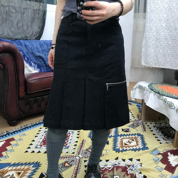 NIKAO 여성 턱 테니스 미디스커트 