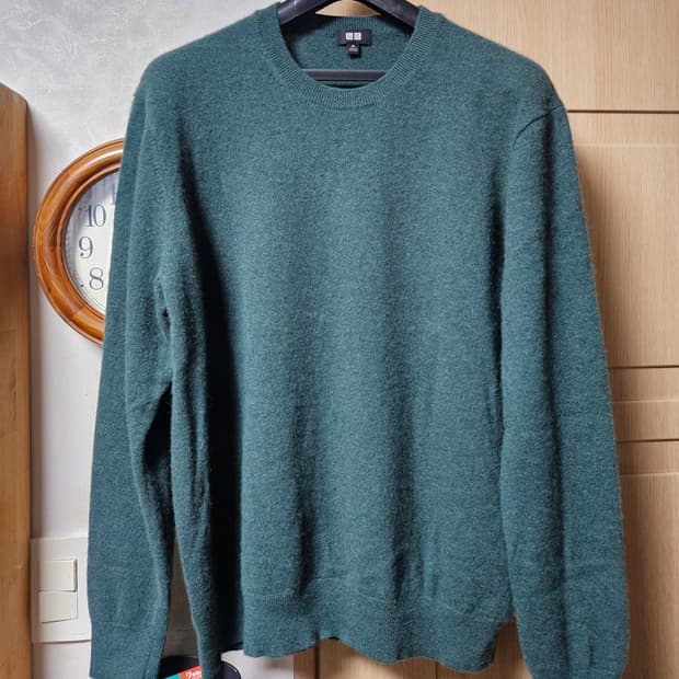 [XL사이즈] 유니클로 캐시미어100% 니트 그린컬러