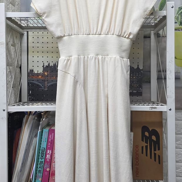 시스템 롱원피스 55 캡소매 아이보리 여름원피스 WM56