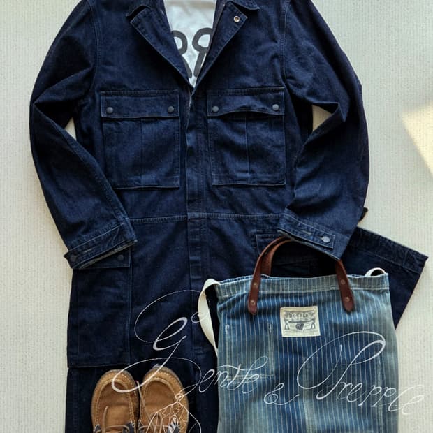 RRL 데님워시드 점프슈트