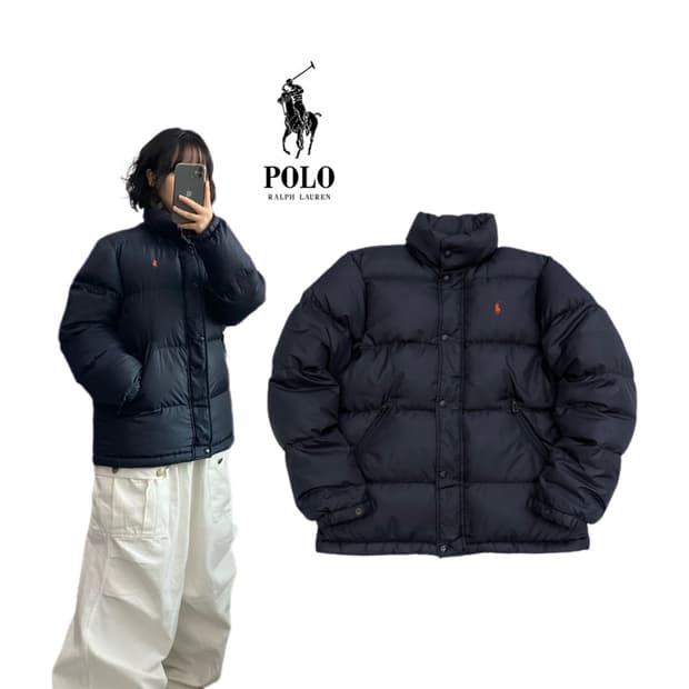 폴로 포니 덕다운 푸퍼 숏 패딩
