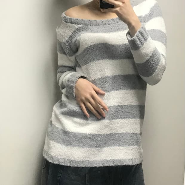 스트라이프 빈티지 니트