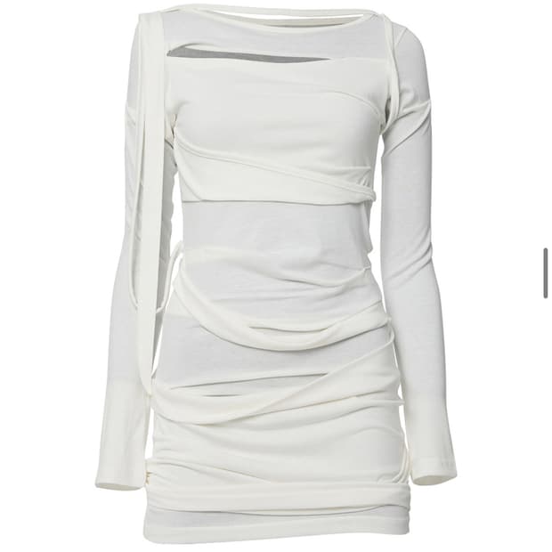 플레어업 Asymmetrical Draped Long Dress