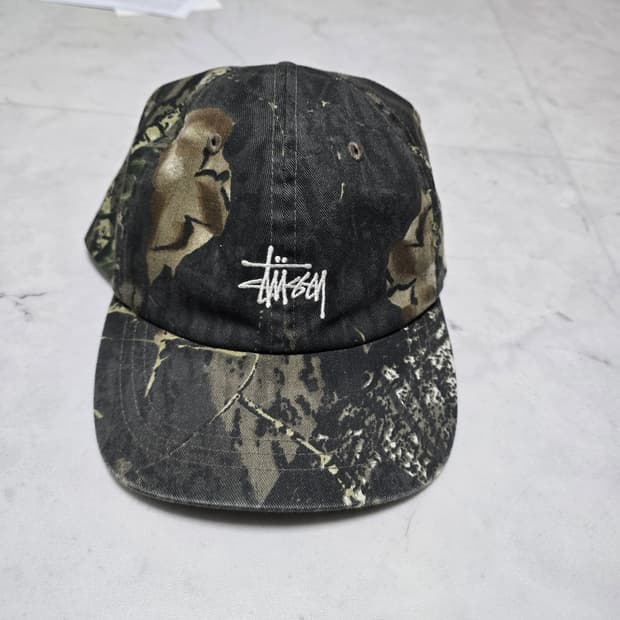 스투시 리얼트리 카모 워시드 스탁 로우 프로 볼캡