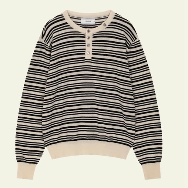 웨이비니스 풀오버 헨리넥 니트