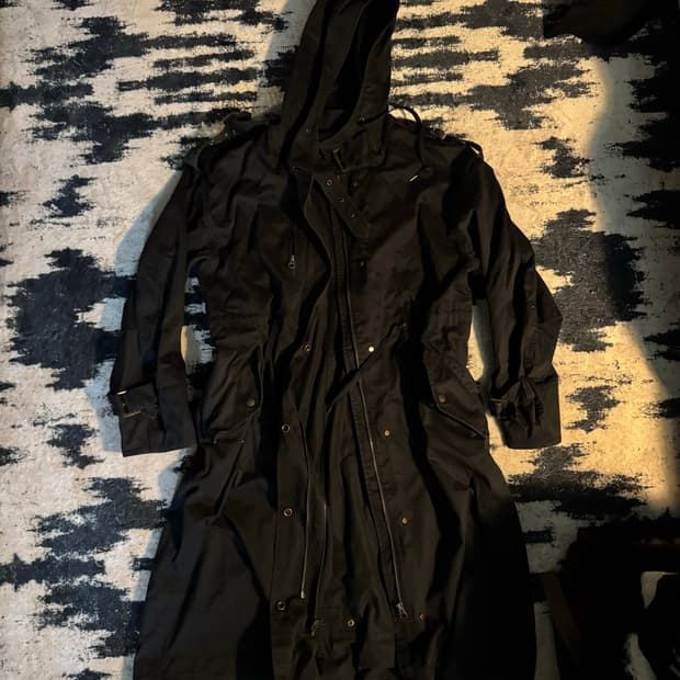 빈티지 버클 코튼 롱야상 롱코트